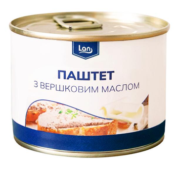 Паштет з вершковим маслом Lan у бляшаній банці, 200 г